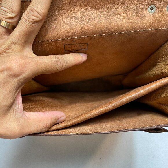 VINTAGE CANOA Crossbody Shoulder Bag Tan Pouch Phone Wallet 80s - Picture 12 of 16